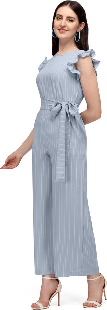 Women's Trendy Striped Crepe Jumpsuit Roposo Clout